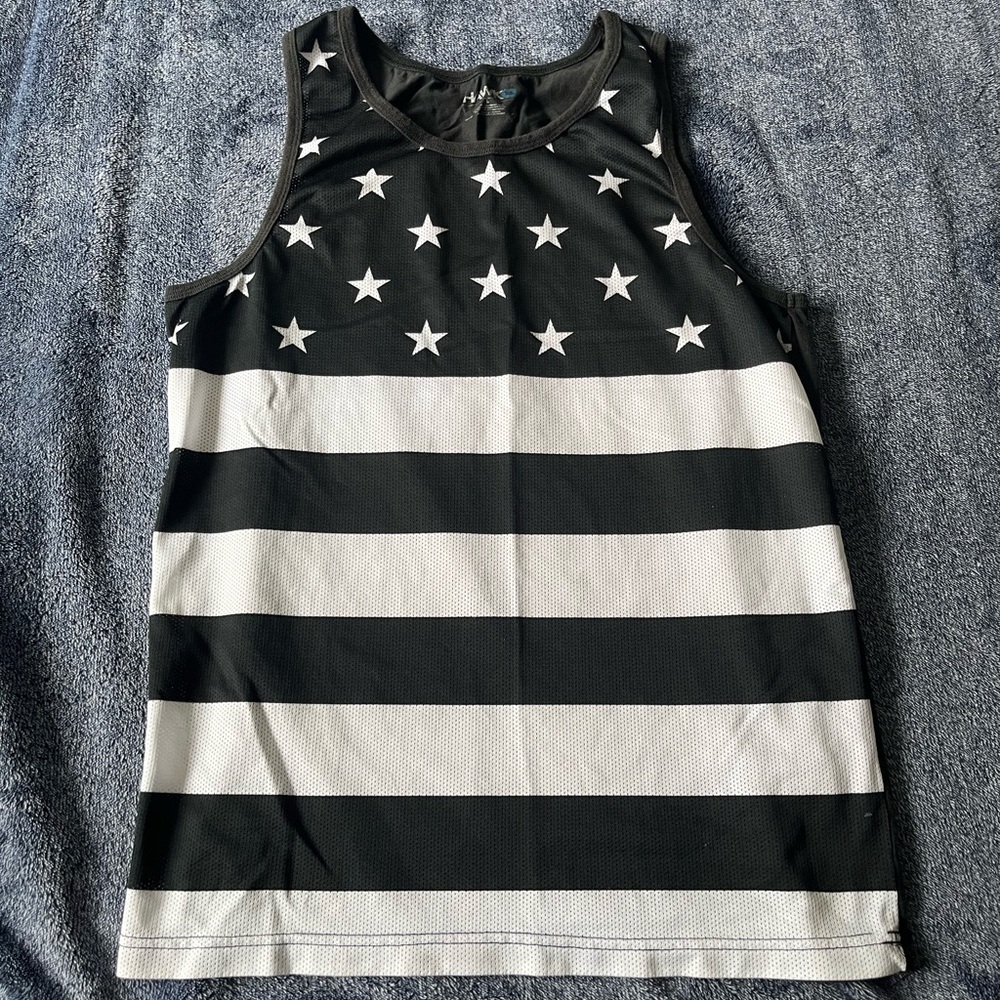 Stars & Stripes Black & White Tank // Large